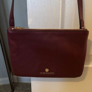 Vince Camuto Wine Leather Crossbody Bag